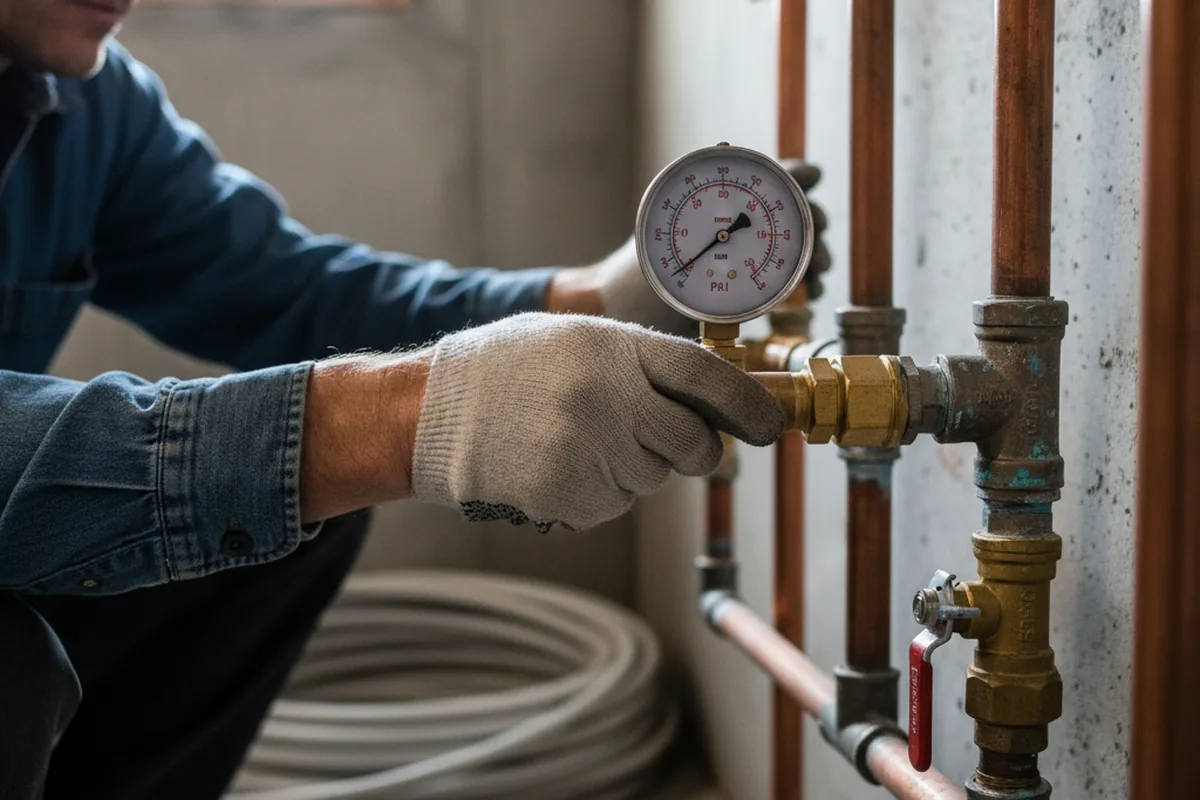 Pressure testing a repaired line during Water Line Repair in Girdler